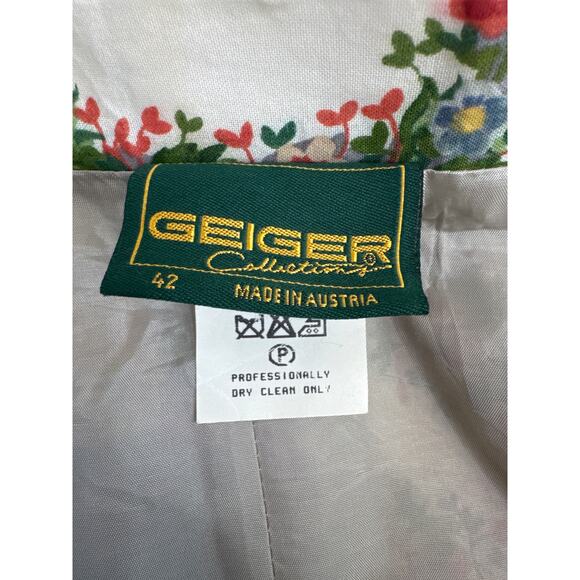 1980s Geiger Austria Floral Cotton Midi Skirt prairie folk retro Size 42 Medium - Picture 12 of 16